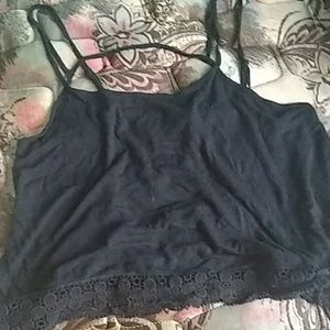 Forever 21 Navy blue lace crop top